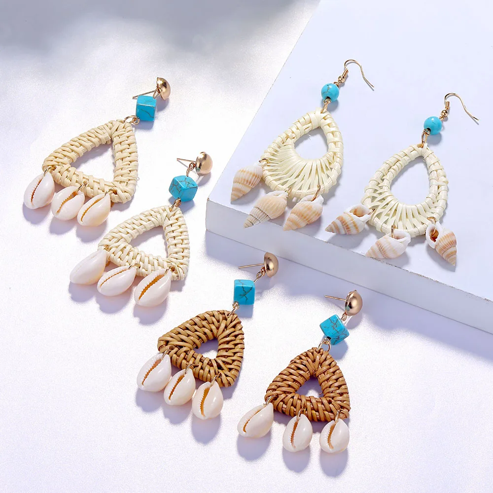 Модные серьги для женщин boucle d'oreille femme 2019 богемные с натуральной травой ручной