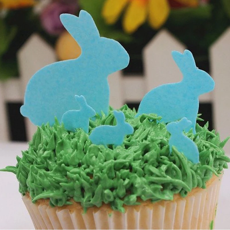 Edible Wafer Paper For Easter Rabbit Cup Cake Topper 36pcs