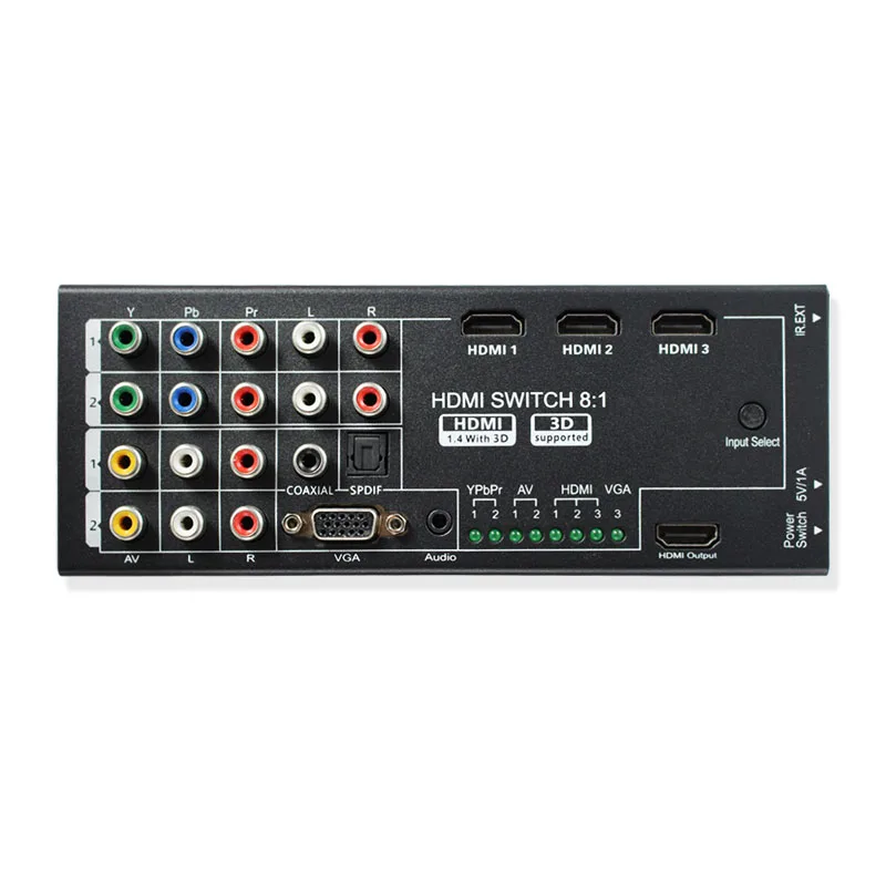 2pcs Multi functional HDMI Converter Switch 8 Inputs to HDMI+COAXIAL