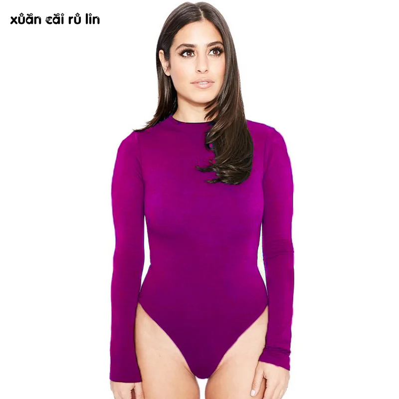Sexy long sleeve bodysuit Women elastic black nude fashion elegant bodysuit Casual Button winter autumn romper Female body suits