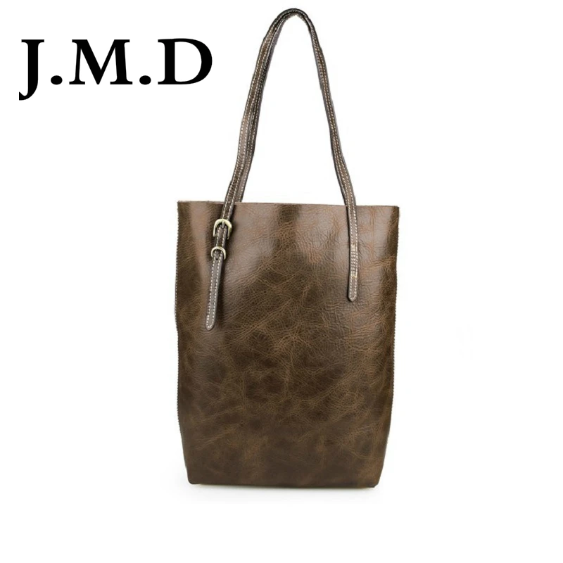 

J.M.D 2017 New Arrival 100% Guarantee Genuine Vintage Leather Women's Tote Shoulder Bag for Shopping Handbags 7271