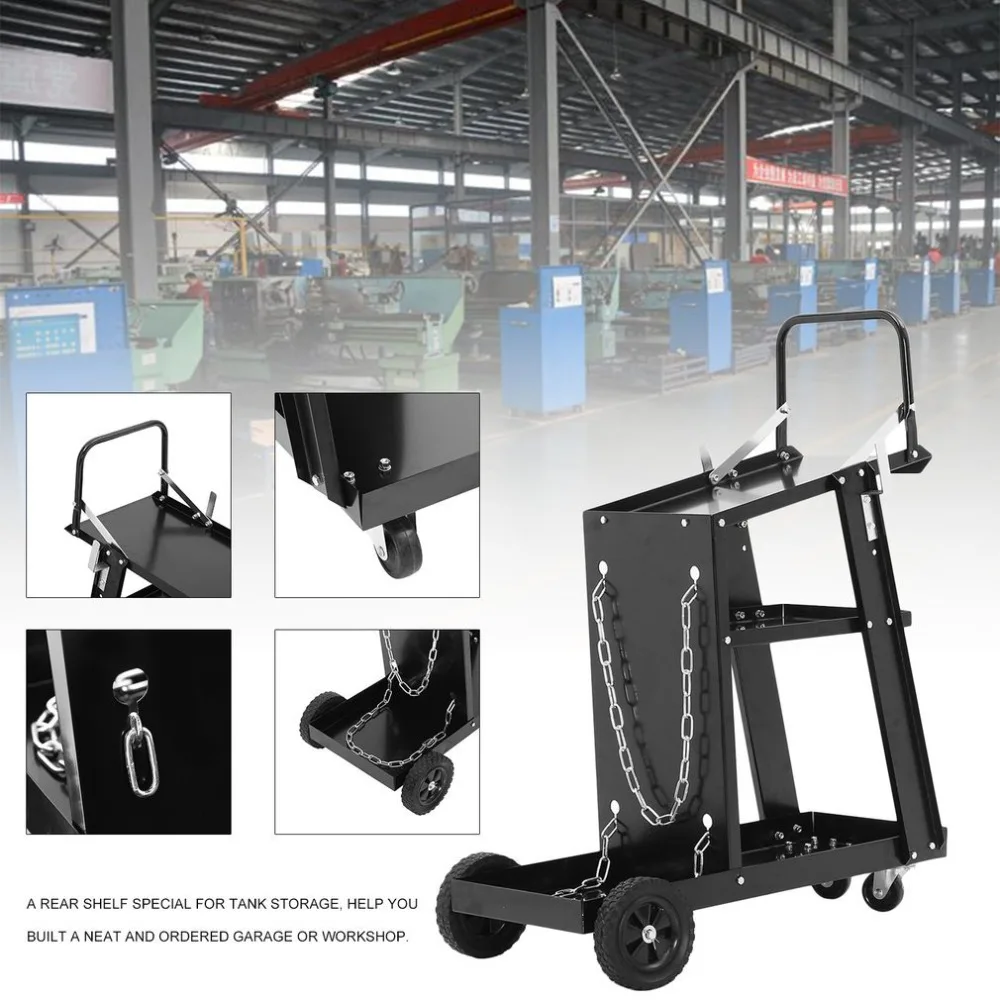 

(Ship From DE)3-Tier Durable Welding Cart MIG Welder Welding Cart Universal Plasma Cutter MIG TIG ARC W/Tank Storage Cart