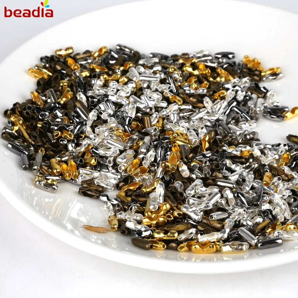 

200pcs 8.6*3.5mm Ball Chain Connector Clasps Gold/Silver Plated Metal Connectors For DIY Jewelry Making Findings Crafts Handmade