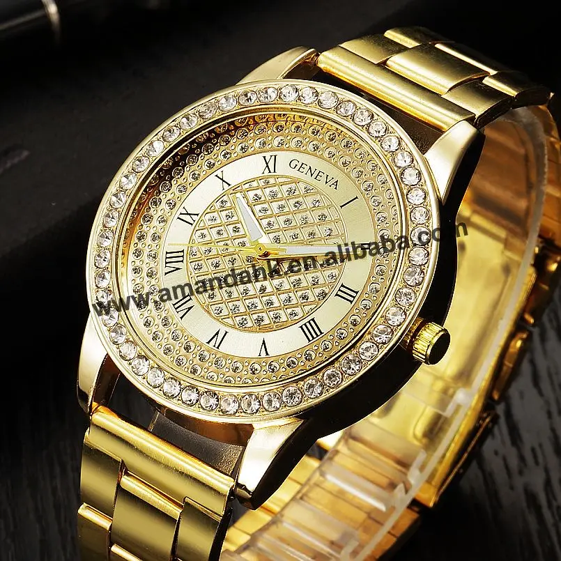 Лидер продаж,, женские часы Geneva, роскошные спортивные кварцевые часы из сплава, популярные женские часы 5600