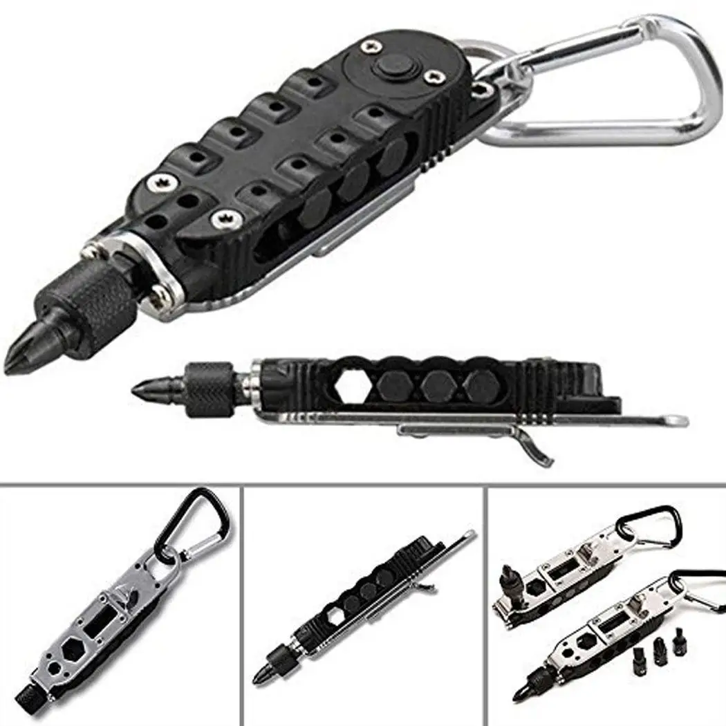 

Multi-Tool EDC Wrench Jaw Screwdriver Plier Opener Outdoor Pocket, Tools Keychain With Multifunctional LED Light