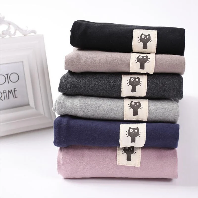 

Ryanguage Women Cotton Legging Cat Legging Spring Kitten Patchwork High Waist Thick Large Size Solid Legging Calzas Leggins