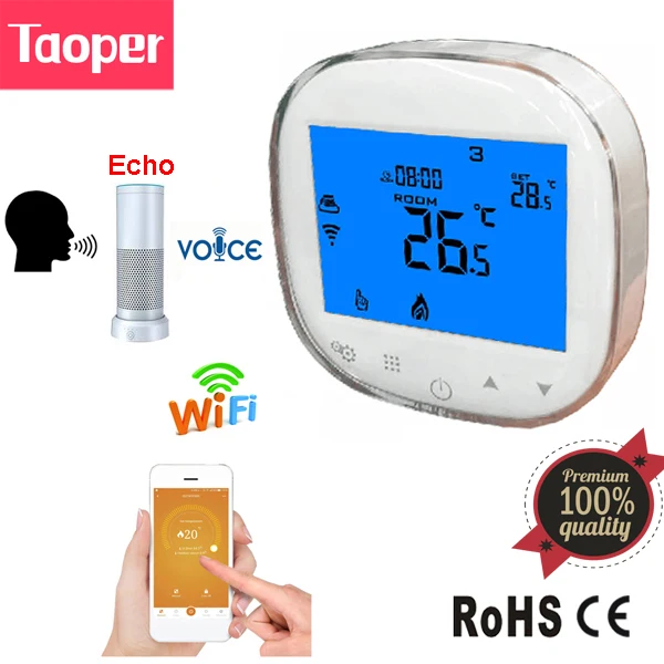 WiFi Smart Thermostat Echo Alexa Voice Control Water Floor Heating Room Temperature Controller 3A 100-240V Weekly Programmable |