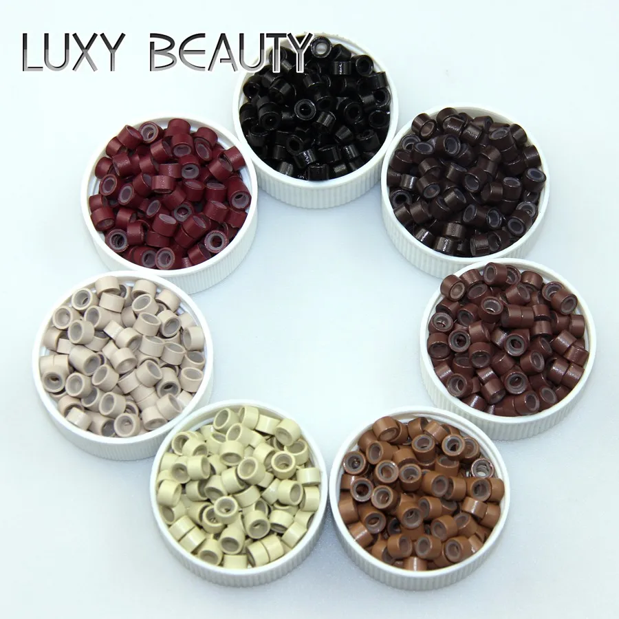 

500pcs Silicone Micro Rings Link Ring 5.0*3.0*3.0mm Micro Tube Beads Micro Link For Fusion Hair Extension Accessories