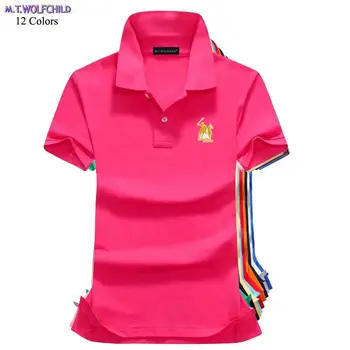 

Fashion 2019 New womens brand big horse short sleeve polos shirts casual womens cotton polos shirts slim lady tops