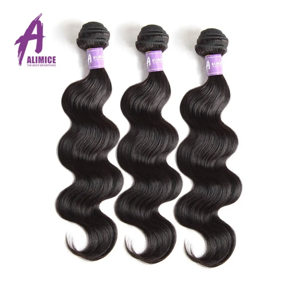 Alimice Malaysian Body Wave Hair Bundles 3 Bundles Deal 8-28 inch Non Remy Hair Weave Bundles 100% Hair Extensions Human Hair  (6)