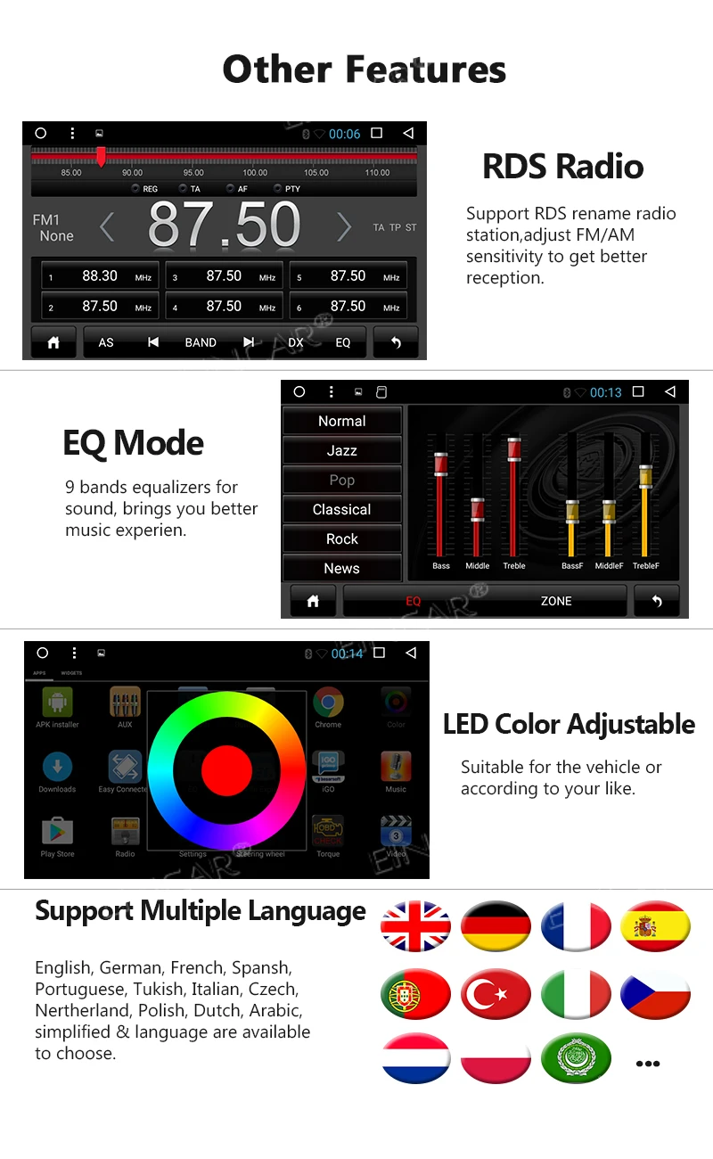 Sale 7" Touch Screen Car Stereo GPS Navigation + Wireless Rear View Camera, 2 Din Android 6.0 Car Radio Stereo 2 Din GPS Navigation 6