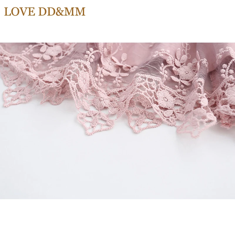 Платье для девочек LOVE DD & MM модное милое кружевное платье с рукавами и вышивкой на
