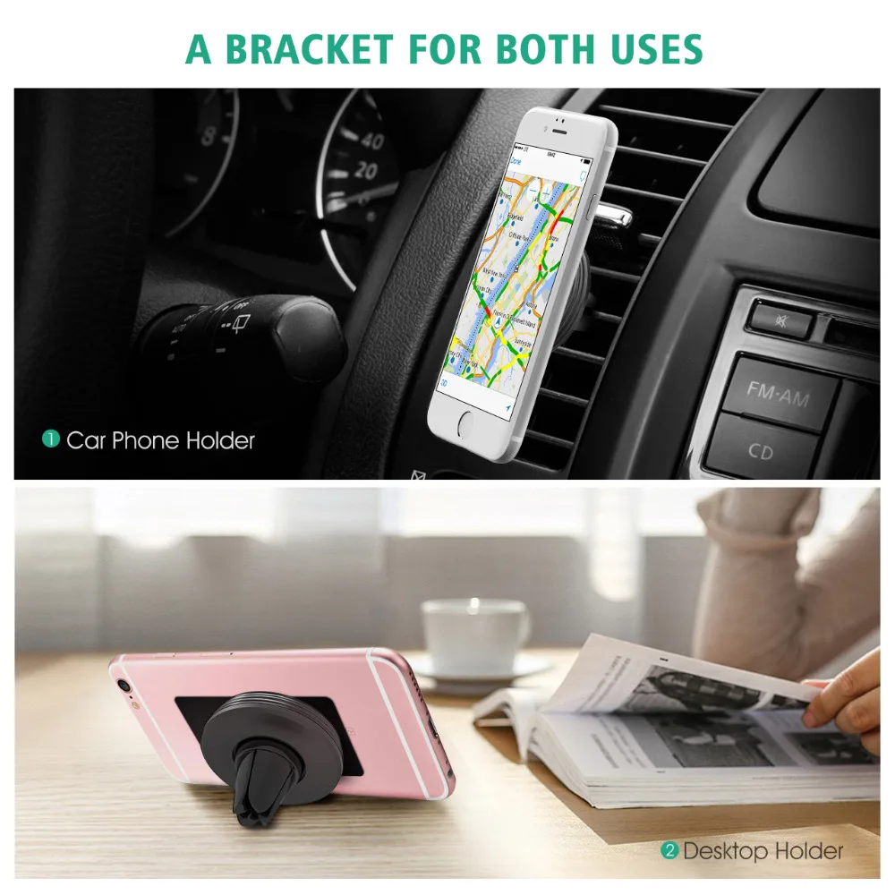 Mpow 1/2PCS CA081 Universal Car Phone GPS Holder For iPhone X 8 7/Plus Magnetic Car Air Mount Desk&