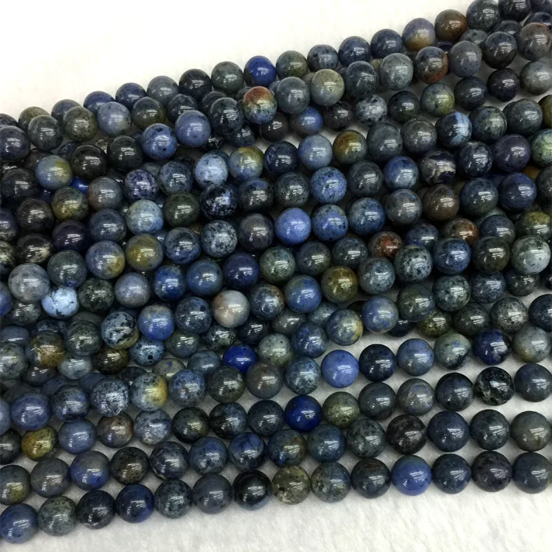 Natural Genuine Dark Blue Dot Dumortierite Round Loose Beads 4mm 6mm 8mm 10mm 12mm 05456