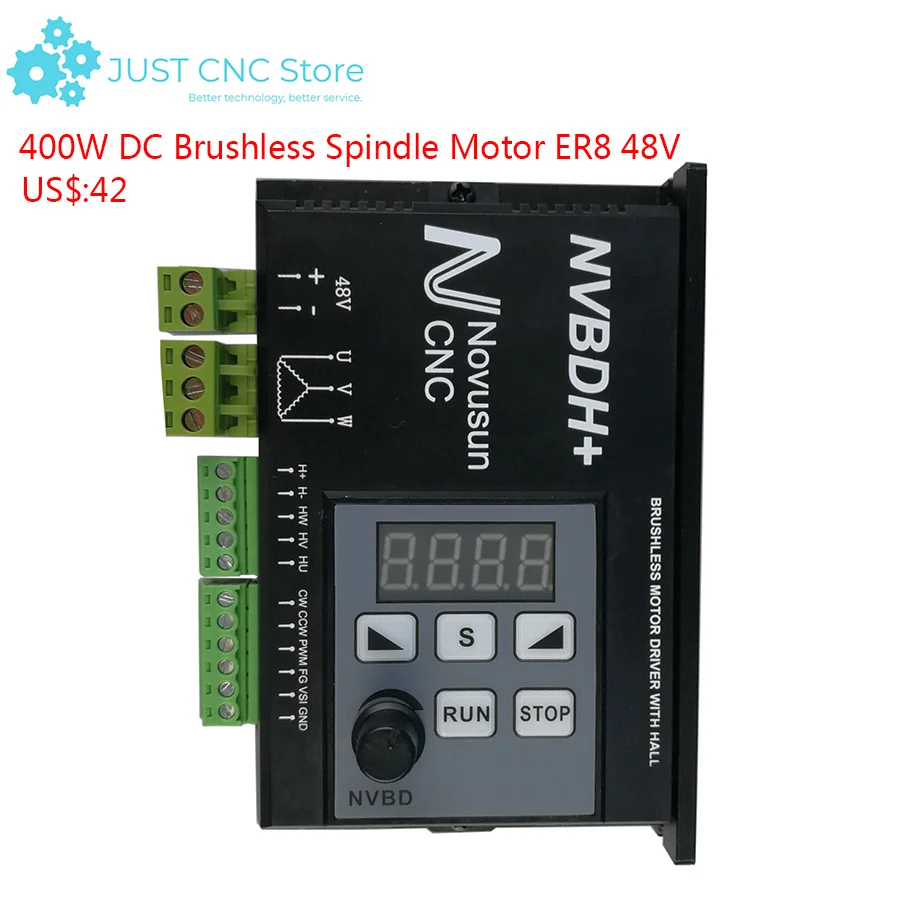 

NVBDH+ Brushless DC Motor Driver Controller 400W Digital display screen CNC milling machine Spindle engraving machine