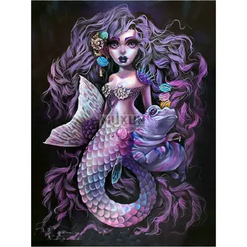 

Full Square 5D DIY Diamond Painting Mermaid,Diamond Embroidery Cross-Stitch kit,handmade Mosaic,new year decoration Cartoon