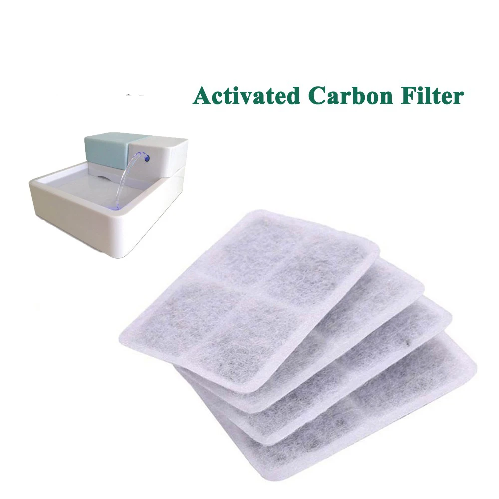 

4 pcs/lot Activated Carbon Filter For 1.8L LED Automatic Cat Dog Kitten Water Drinking Fountain Pet Bowl Drink Dish Filter