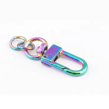 

5PCS/lot Rainbow Color Fashion Metal swivel snap hooks Lobster Clasp Clip Buckle key chain key ring