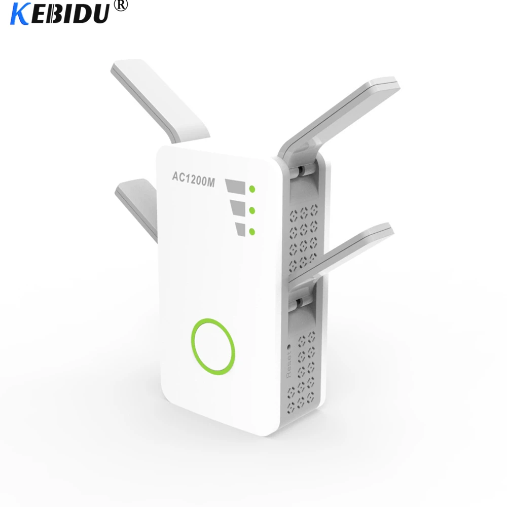 KEBIDU 2,4G/5G 1200 Мбит/с беспроводной-AC двухдиапазонный ретранслятор Точка беспроводного доступа расширитель диапазона Wifi усилитель сигнала с 4 внешними антеннами