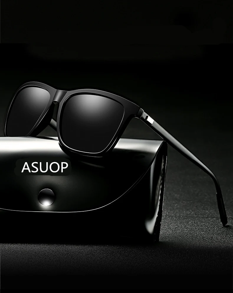 New polarized men's sunglasses UV400 coated glasses square elastic frame ladies sunglasses fashion brand driving sunglasses (6)
