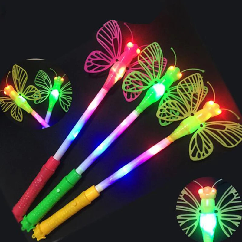 

Led tys glow sticks glow in the dark Light Up LED Stick For Wedding Decoration Concert Party Cheer butterfly Stick Flash Toy