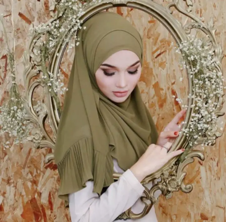 Модный мусульманский взрослый кружевной полый халат мусульман турецкий Дубай Абая Мусульманский халат арабский служение поклонения Абая wj1340 с поясом - Цвет: only the green scarf