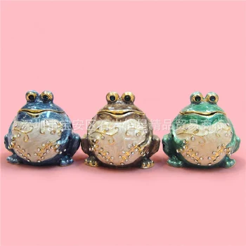 

European Chinese style Metal enamel painted crafts frog, home decoration desktop ornaments (A493)