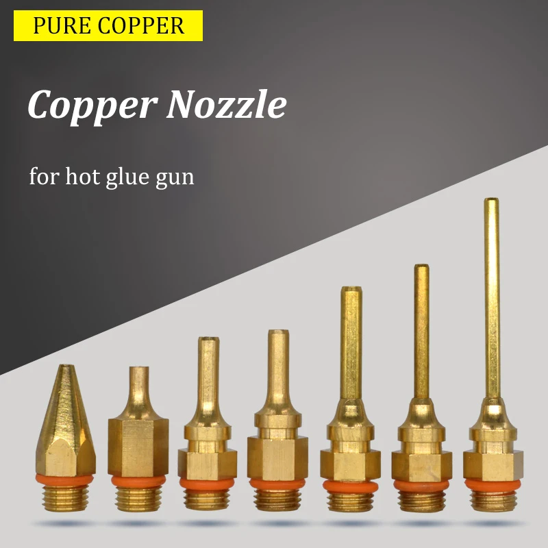 

Pure Copper Glue Gun Nozzle Interchangeable Nozzle Parts Anti-leakage with Spanner Kit for Replacement 2.0mm 3.0mm Diameter