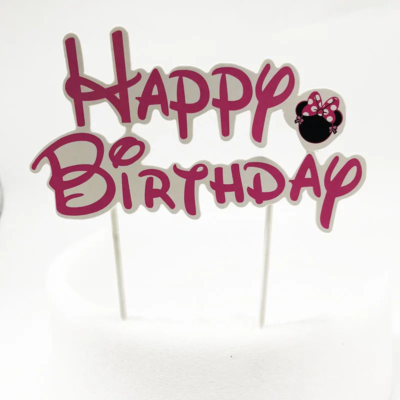 

1set/lot Minnie Mouse theme cake topper cake flag baby shower Minnie Mouse party decoration Minnie Mouse theme party cake flag