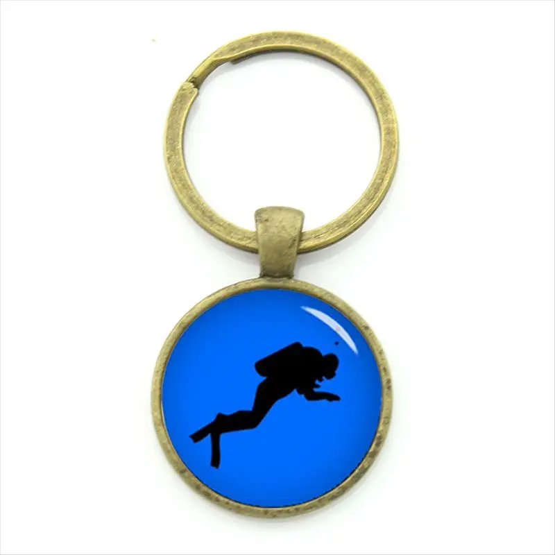 TAFREE темно-синий морской брелок с водолазом серия для спорта и отдыха очаровательный брелок для ключей подарок автомобильный брелок ювелирные изделия подарки KC495