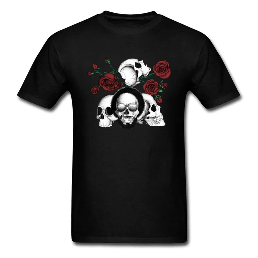 Grunge skulls and red roses afro skull included. Color version_black