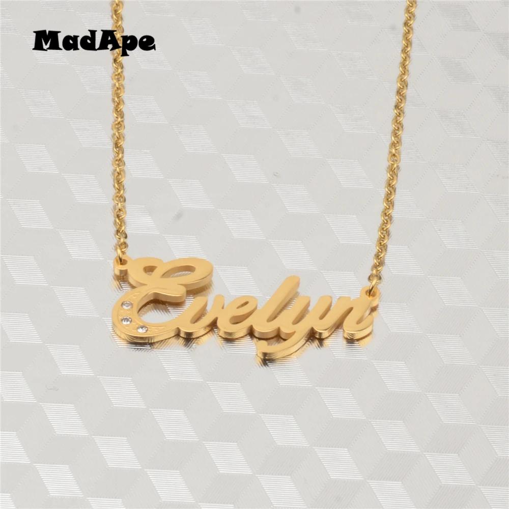 MadApe 2019 модная цепочка с подвеской золотого цвета из нержавеющей стали буквами