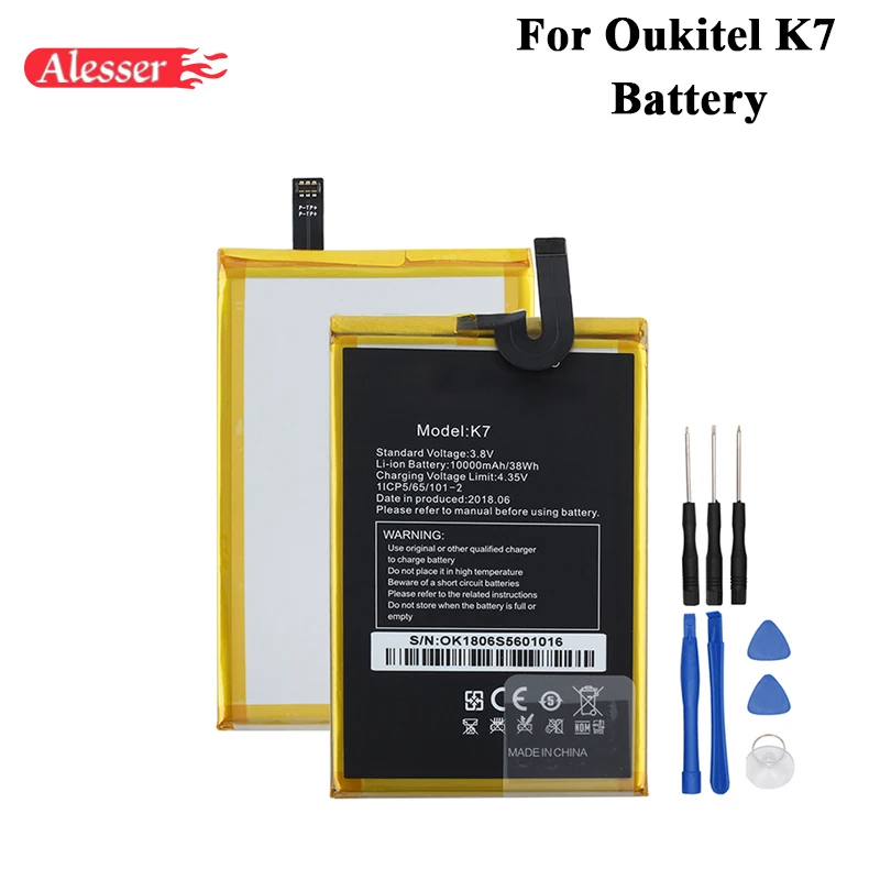 

Alesser For Oukitel K7 Battery 10000mAh 100% New Replacement Accessory Accumulators For Oukitel k7 power Battery Phone With Tool