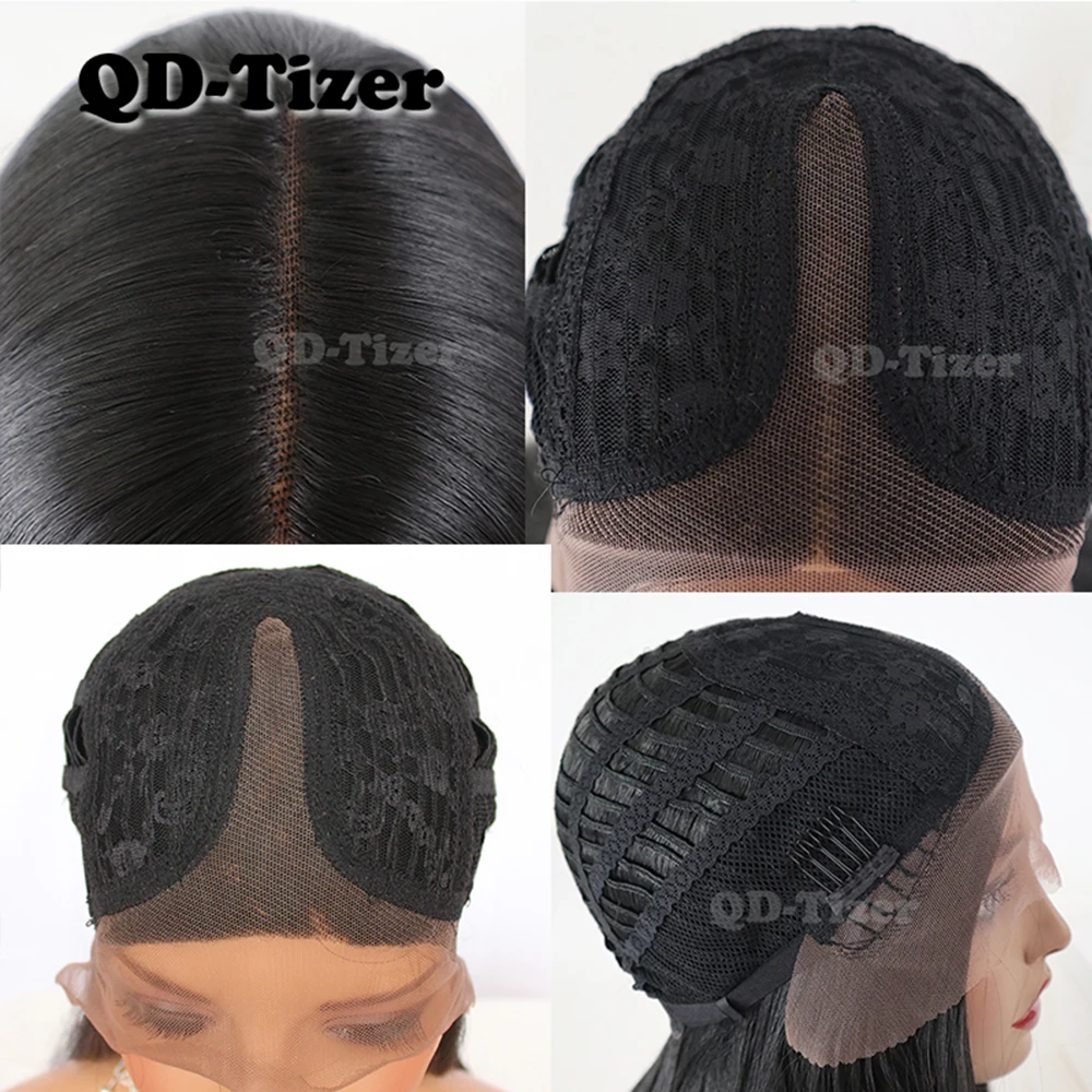 QD-Tizer 180% длинные волнистые синтетические парики на шнурках#30 коричневый цвет натуральные парики для волос для женщин