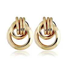 ZA Original do Ouro da liga Brincos Rodada Declaração Geométrica Brincos para As Mulheres Festa de Casamento Grandes Senhoras Moda Jóias Bijoux(China)