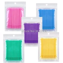 500cs Disposable MicrBrush Makeup Brushes Micro Masacra Brush Eyelash Extension Cotton Swab Lash Removing Tool Applicators
