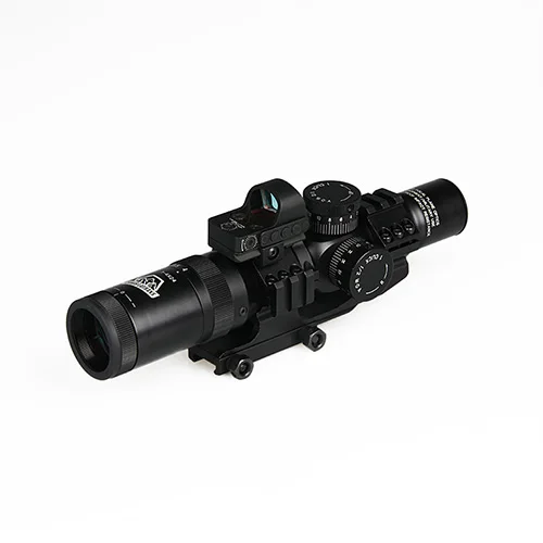 Canis Latrans 1-4x24 IRF прицел+ 2MOA 1X мини Красный точка зрения+ Riflescope пузырьковый уровень+ 30 мм двойной прицел крепление OS1-0292 - Цвет: ALL