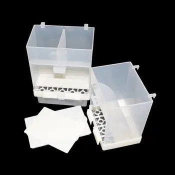 

Plastic Automatic Birds Feeder Suspension Bird Parrot Pigeon Canary Poultry Feeder Box Bird Supplies Cage Accessories 1 Pc