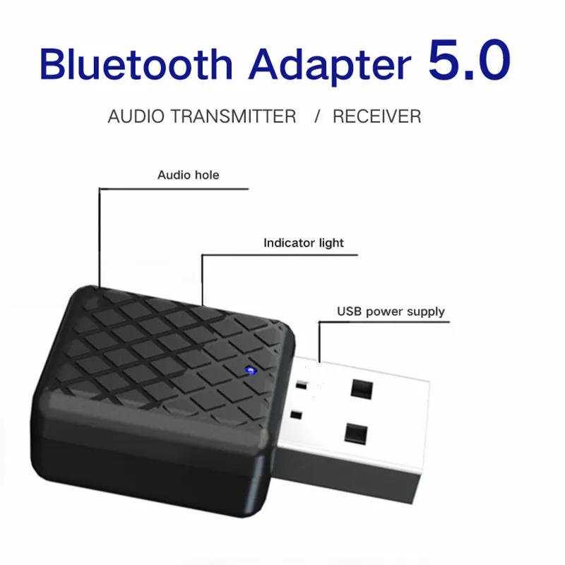 Bluetooth 5,0 адаптер Bluetooth передатчик приемник 3,5 мм стерео аудио звук музыка ключ для ТВ ПК наушники Колонки