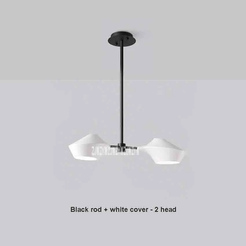 

SG-D432 Creative Nordic Style Living Room Iron Chandelier Simple Modern Black Rod White Cover 2-head LED Bedroom Lamps 110V/220V