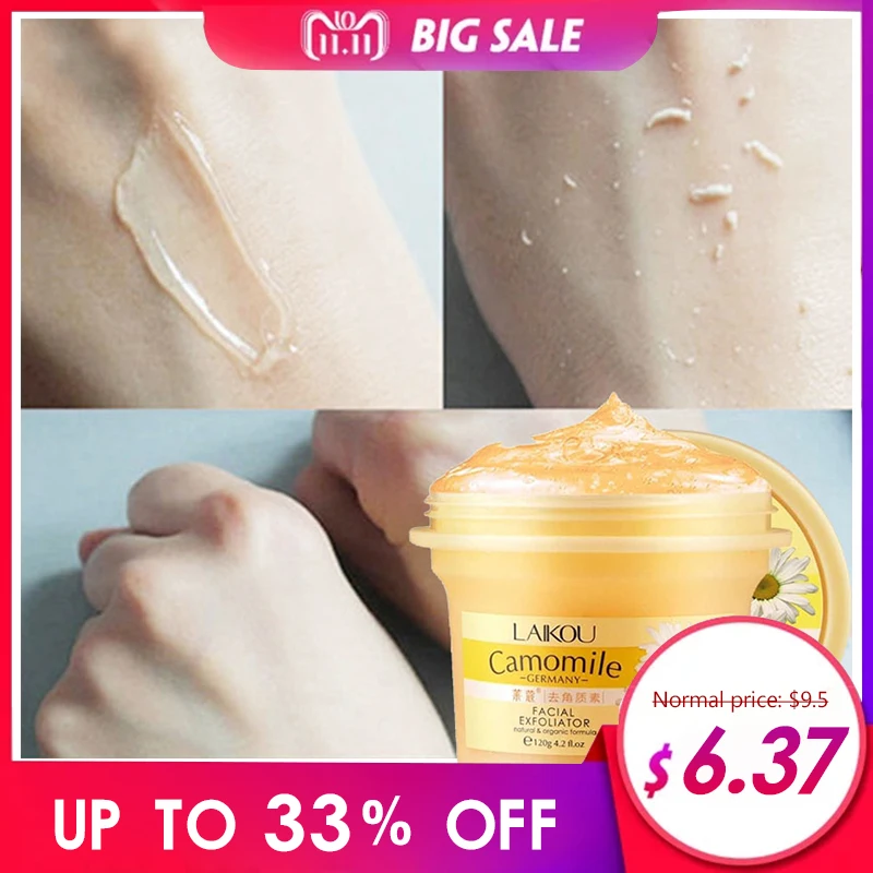 LAIKOU Camomile Natural Organic Facial Exfoliator Scrub Peeling Cream