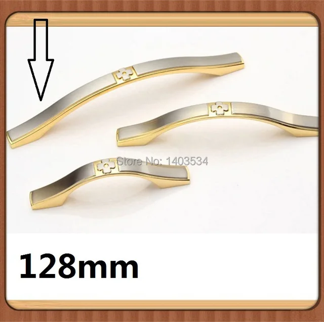 Best Offers Hole Pitch 96mm/128mm Zinc alloy Modern handle Kitchen Furniture handle drawer handle Golden Silver color Best Offers Hole Pitch 96mm/128mm Zinc alloy Modern handle Kitchen Furniture handle drawer handle Golden Silver color