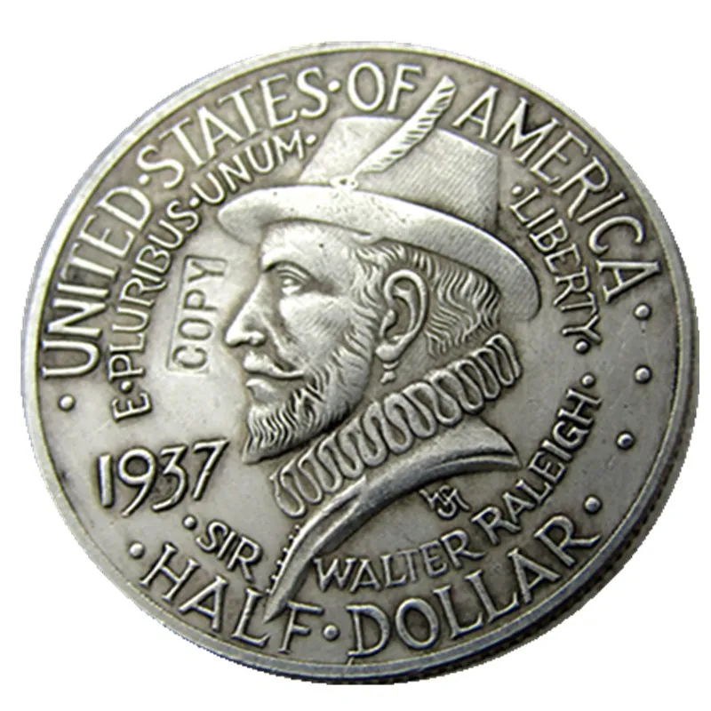 

1937 Roanoke Commemorative Half Dollars Silver Plated Copy Coins