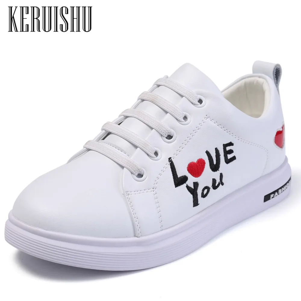 

Keruishu Children's Casual Shoes Teenage Fashion Genuine Leather Sneakers For Kids White Wild Flat Shoes Boys Girls Unisex 32-37