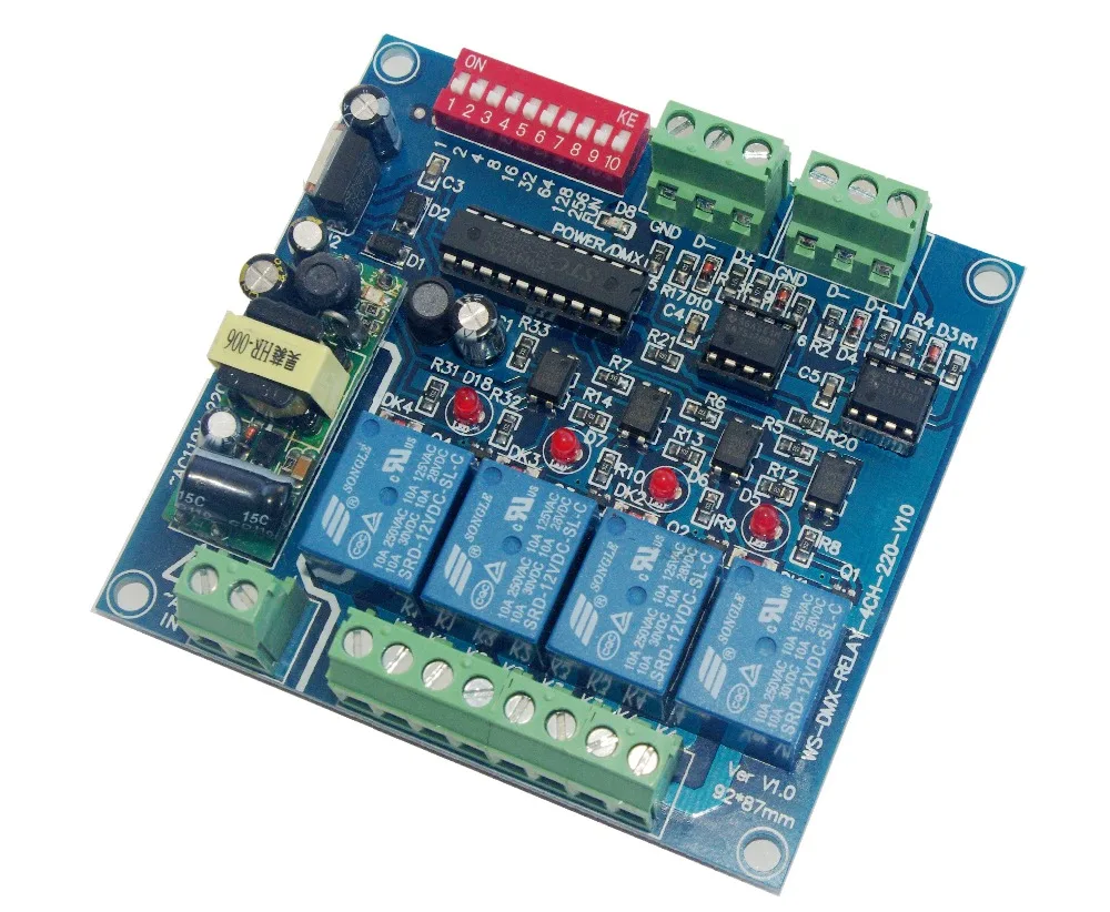 4CH DMX512 relay switch controller 4 channels relay decoder AC110-220V inputeach channel max 5A 4CH DMX512 relay switch controller 4 channels relay decoder AC110-220V inputeach channel max 5A