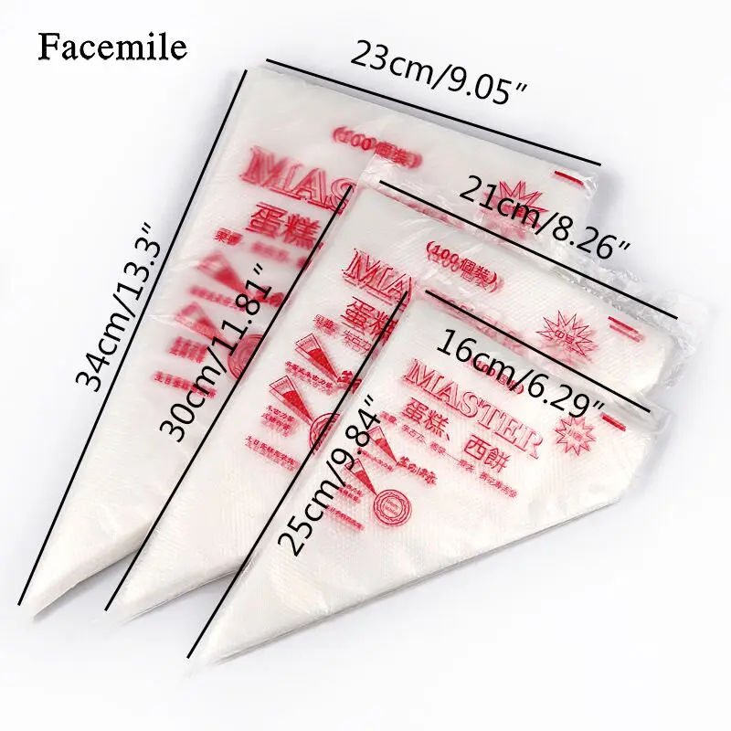 Facemile 100 шт s m l Одноразовые Кондитерские пакеты глазурь помадка торт крем кекс печенье украшения формы для выпечки Кондитерские десертные наконечники инструмент