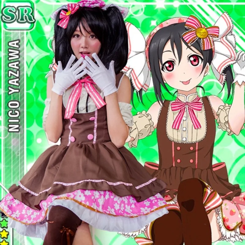 Костюм для косплея Love Live милая Униформа Нико ядзавы нарядное платье горничной