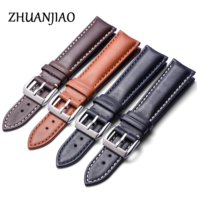 

Top layer leather watch band general series watch band calfskin grain pattern calfskin watch band male 20 22mm needle button
