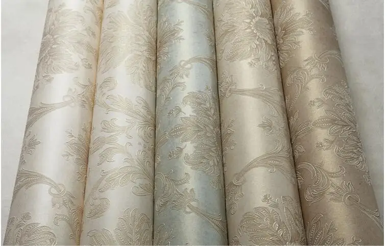 Luxuoso papel de parede Damasco Europeia Bronze