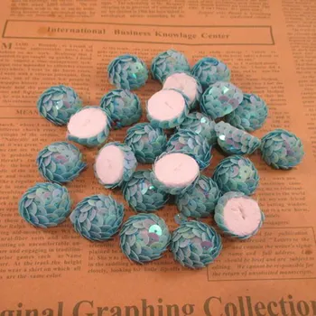 

100pcs/bag about 19mm blue Styrofoam bubble ball half with sequins Suitable for home decoration,wedding,party,diy manual 7512